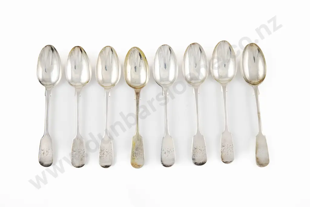 Composed Set Of 8 Vict S/S Teaspoons Image 1++
