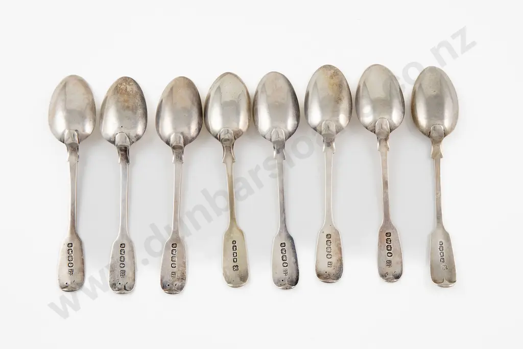 Composed Set Of 8 Vict S/S Teaspoons Image 1++