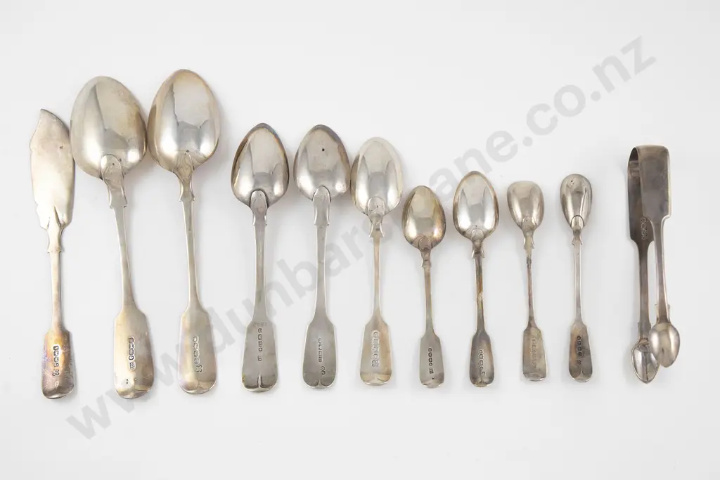 11 Various Vict S/S Fiddle Pattern Cutlery Pieces Image 1++