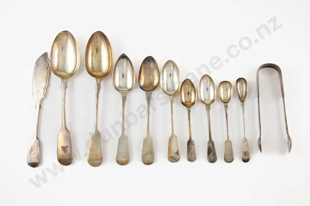 11 Various Vict S/S Fiddle Pattern Cutlery Pieces Image 1++