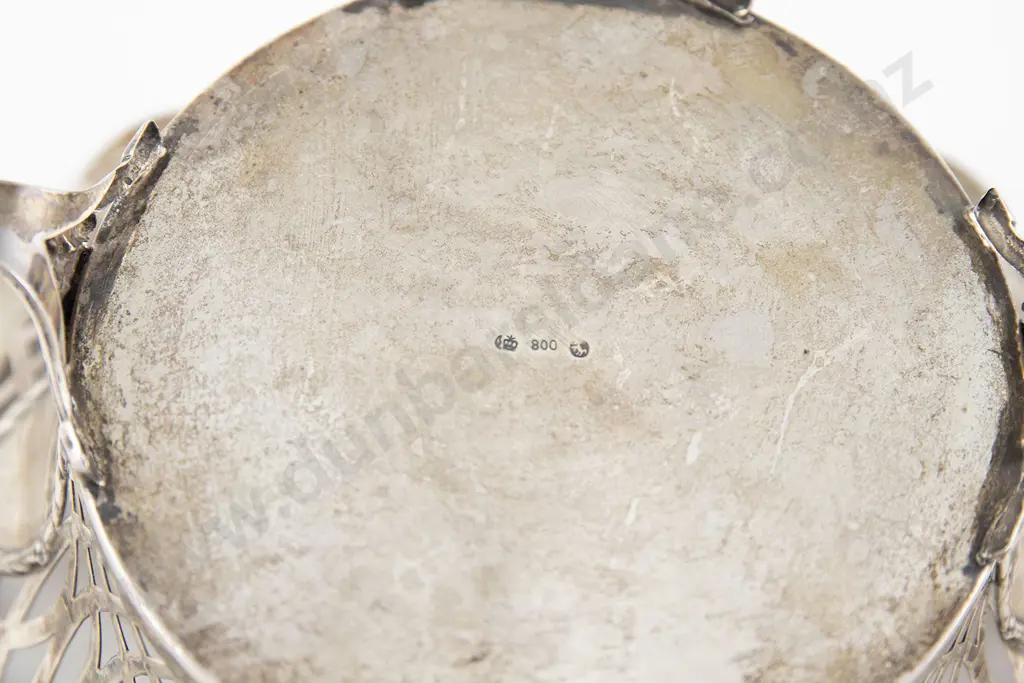 German .800 Silver Fruit Bowl Image 1++