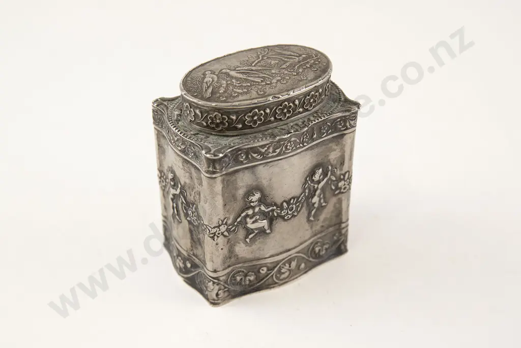Late C19th Dutch Silver Tea Caddy Image 1++
