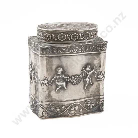 Late C19th Dutch Silver Tea Caddy