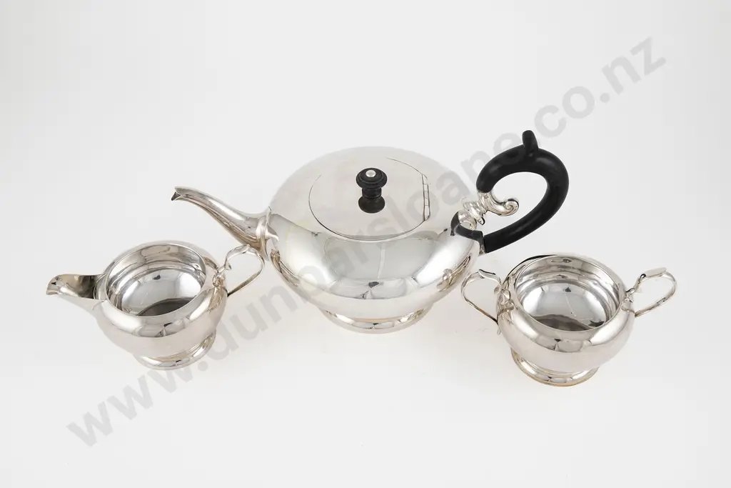 Cased Geo V S/S 3 Piece Teaset Image 1++