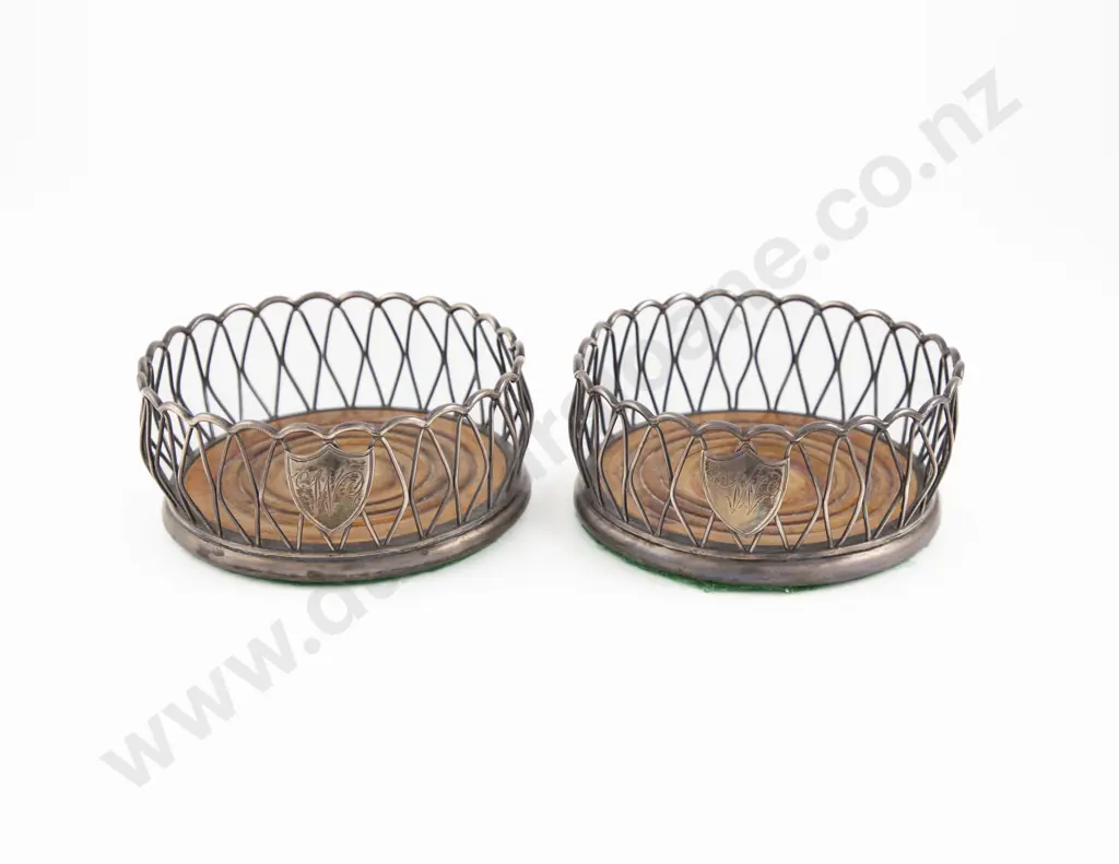 Pair Geo III S/S Wine Coasters Image 1++