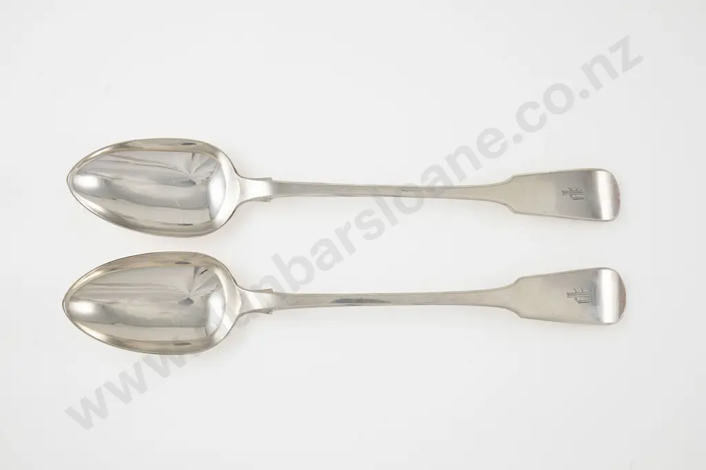 Pair Of Geo IV S/S Basting Spoons Image 1++