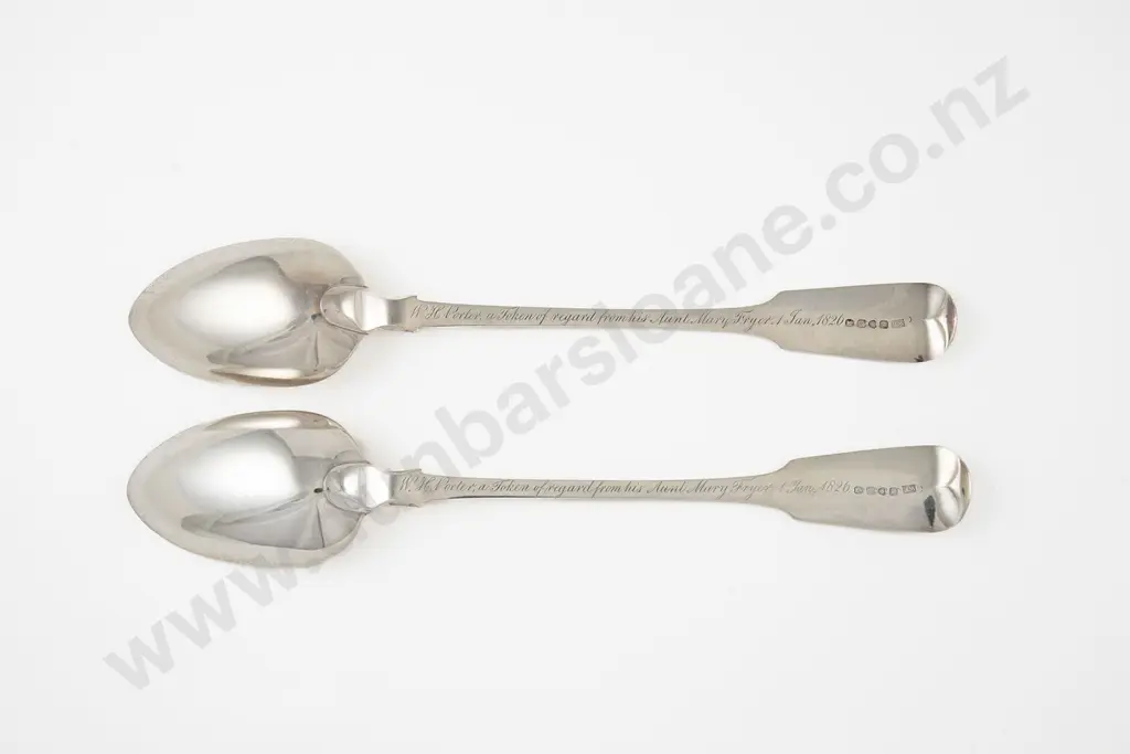 Pair Of Geo IV S/S Basting Spoons Image 1++