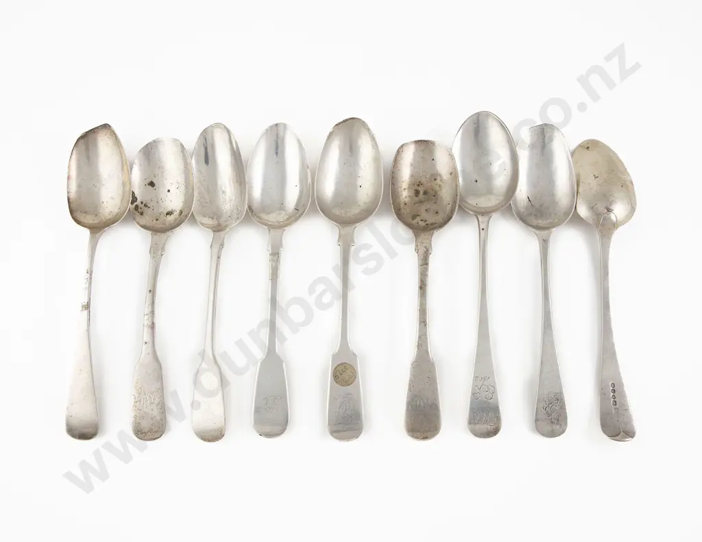 9 Various Georgian & Victorian S/S Tablespoons Image 1++