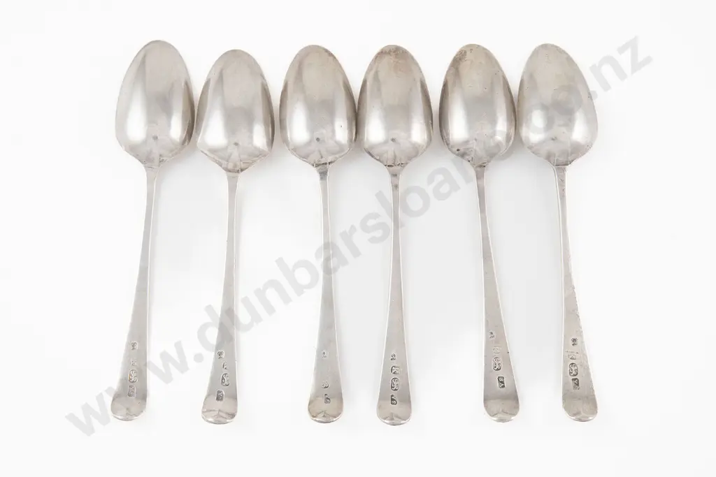 Set Of 6 Geo III S/S Teaspoons Image 1++