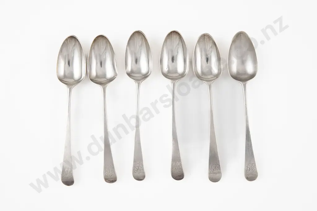 Set Of 6 Geo III S/S Teaspoons Image 1++