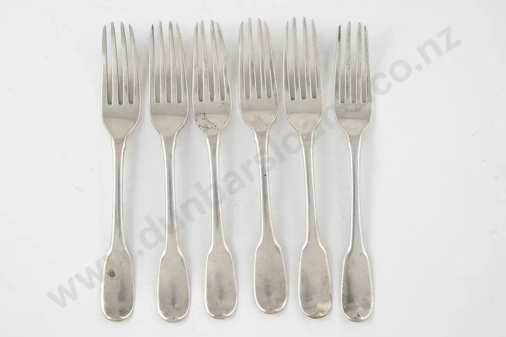 Set Of 6 Geo III S/S Table Forks Image 1++
