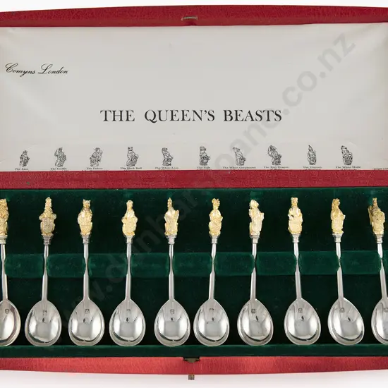 Cased Set Of 10 S/S Queens Beasts
