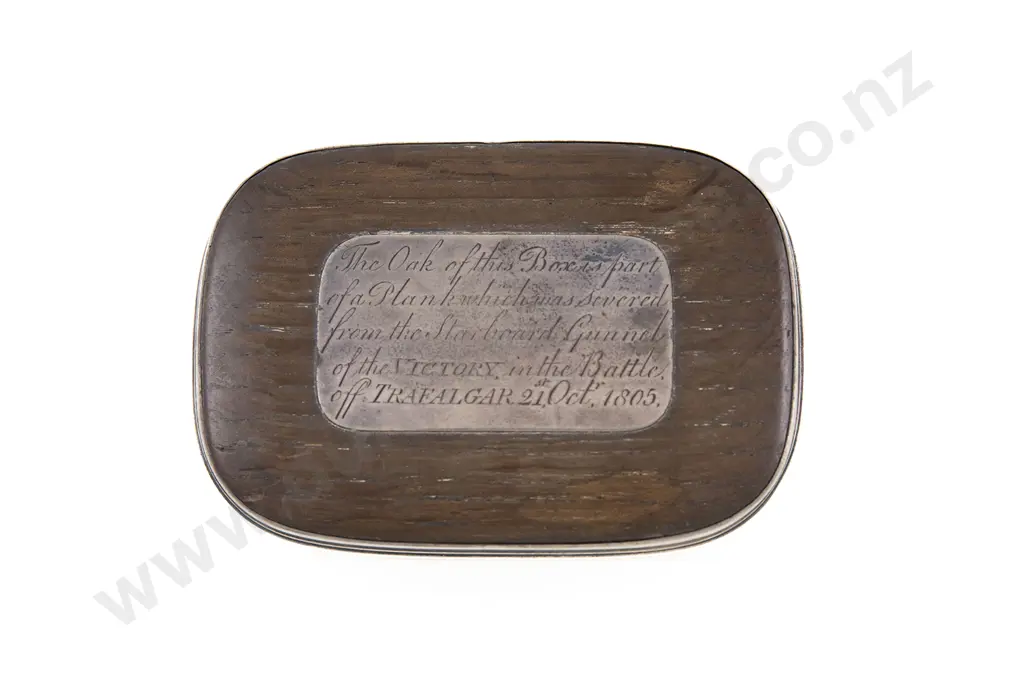 Rare Geo III S/S & Oak From Nelsons Victory Snuff Box Image 1++
