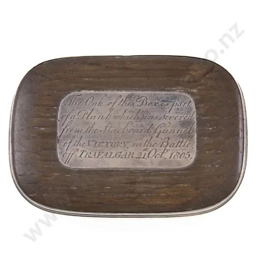 Rare Geo III S/S & Oak From Nelsons Victory Snuff Box