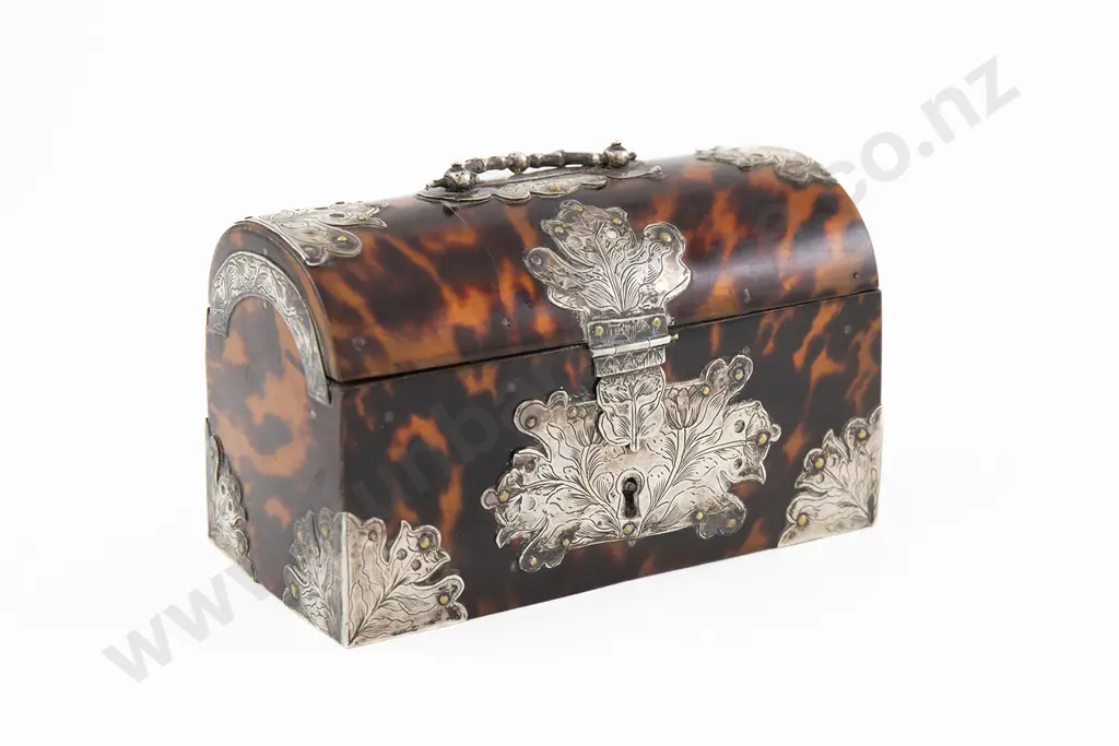 Rare Vict Tortoiseshell & Silver Mounted Money Box Image 1++