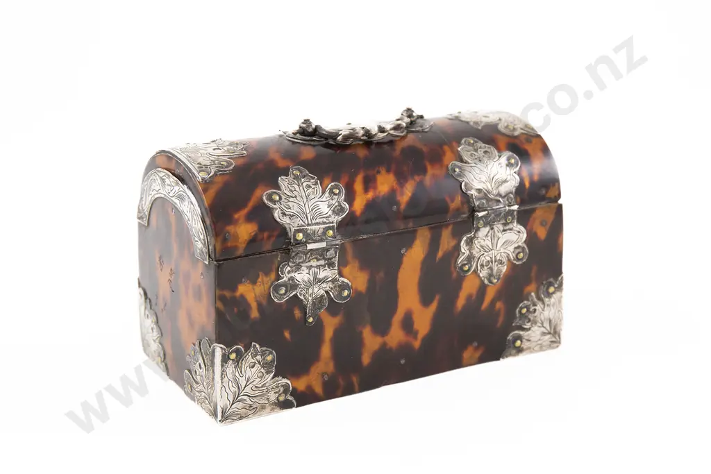 Rare Vict Tortoiseshell & Silver Mounted Money Box Image 1++