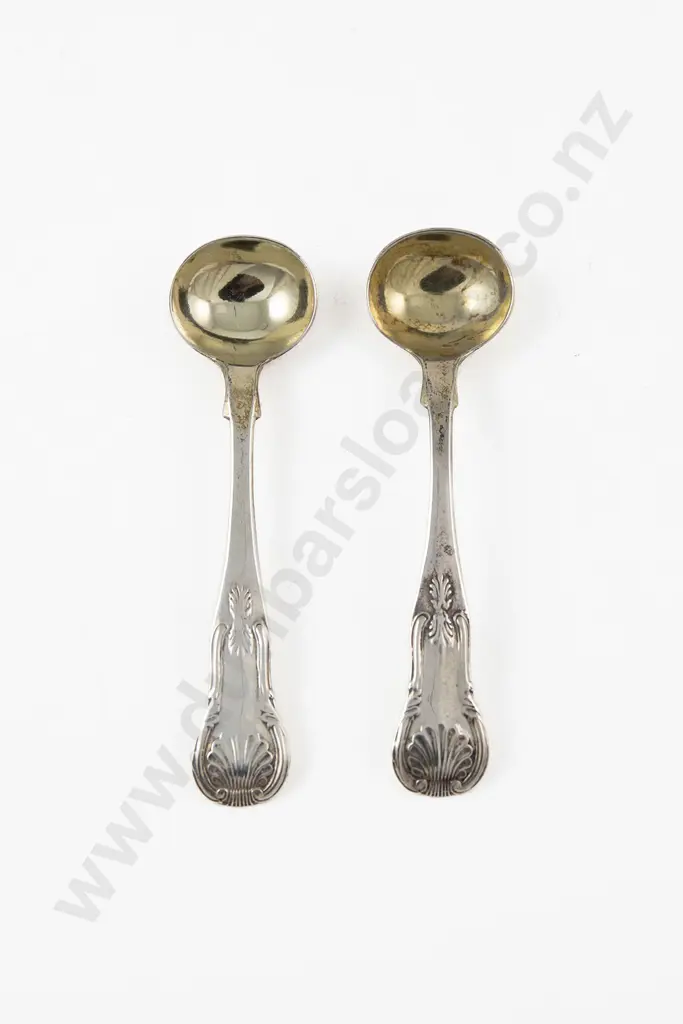 Pair Vict Scottish S/S Salt Spoons Image 1++