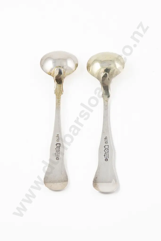 Pair Vict Scottish S/S Salt Spoons Image 1++