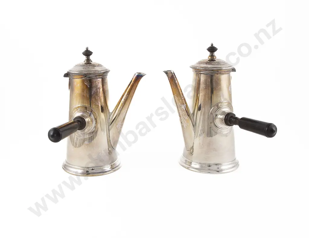 Near Matched Pair S/Plate Cafe Au Lait Pots Image 1++