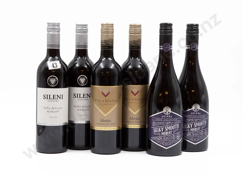 Six Bottles of Assorted NZ Merlot Image 1++