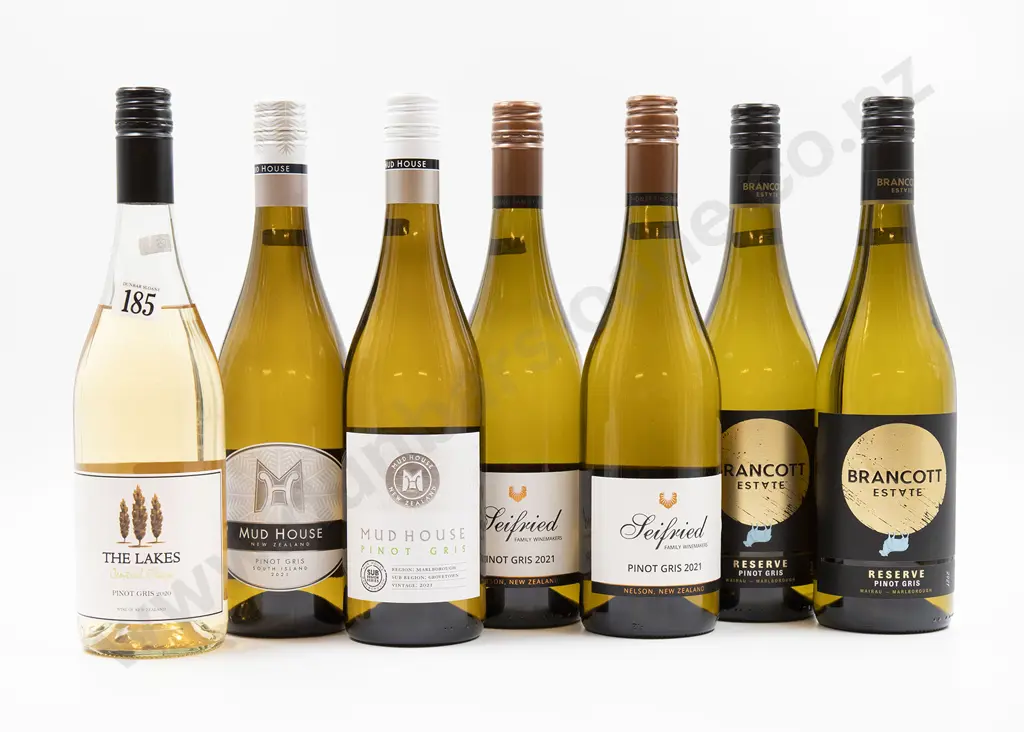 Seven Bottles of Assorted NZ Pinot Gris Image 1++