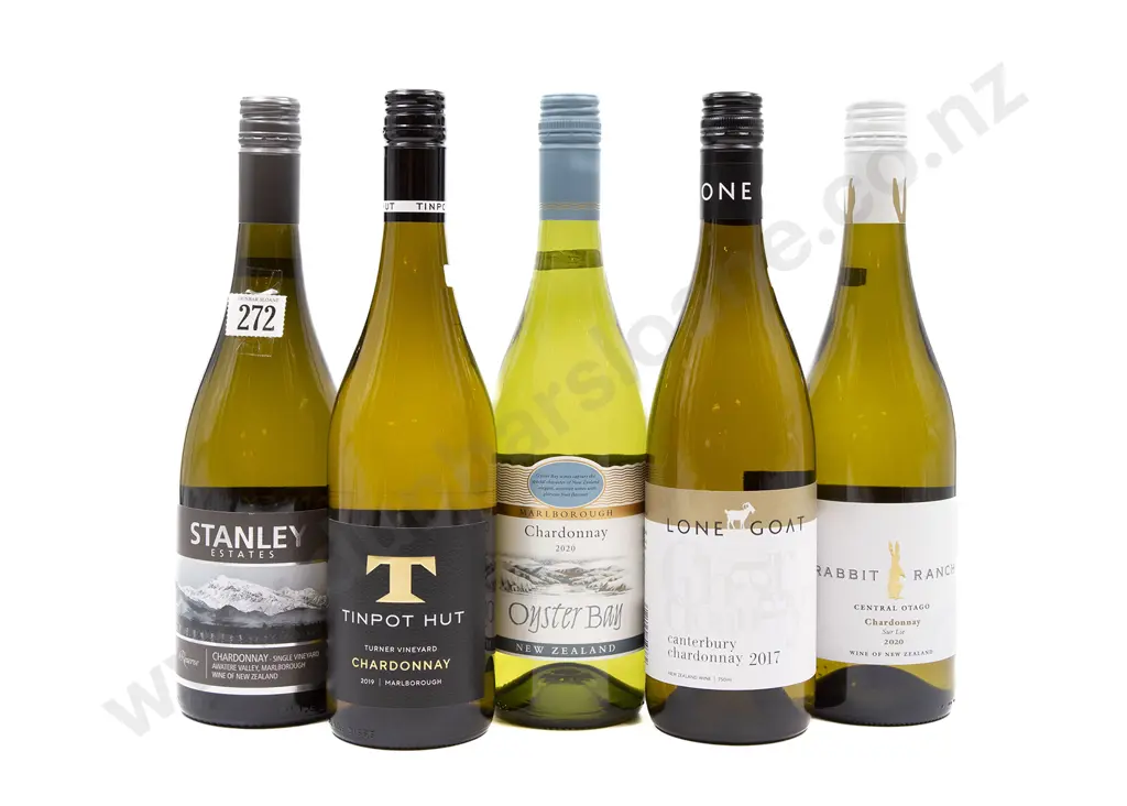 Five Bottles of Assorted NZ Chardonnay Image 1++