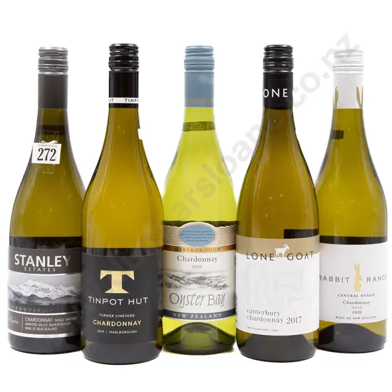 Five Bottles of Assorted NZ Chardonnay