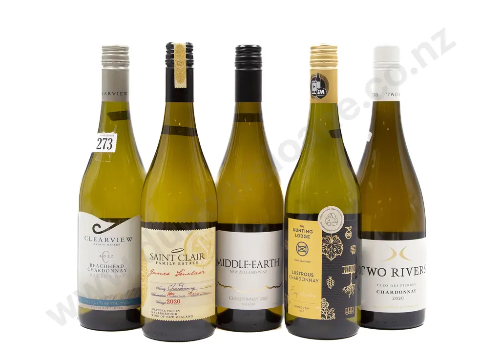 Five Bottles of Assorted NZ Chardonnay Image 1++