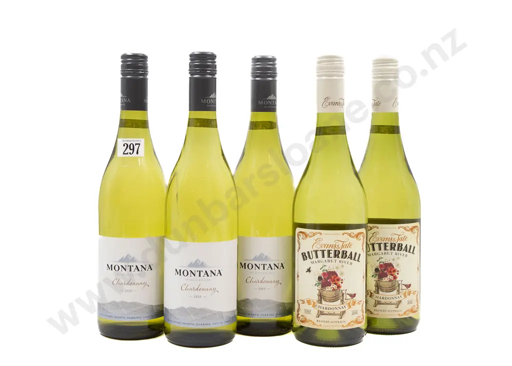 Five Bottles of Assorted Australian Chardonnay Image 1++