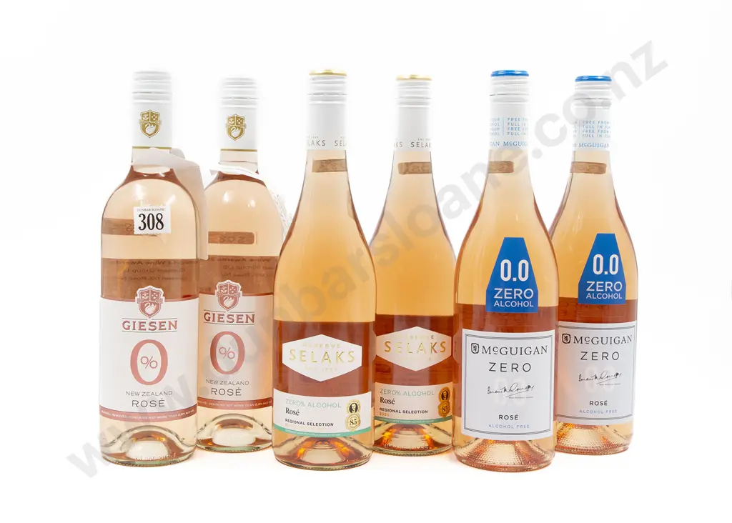 Six Bottles of Assorted NZ and Australian Zero Alcohol Rosé Image 1++