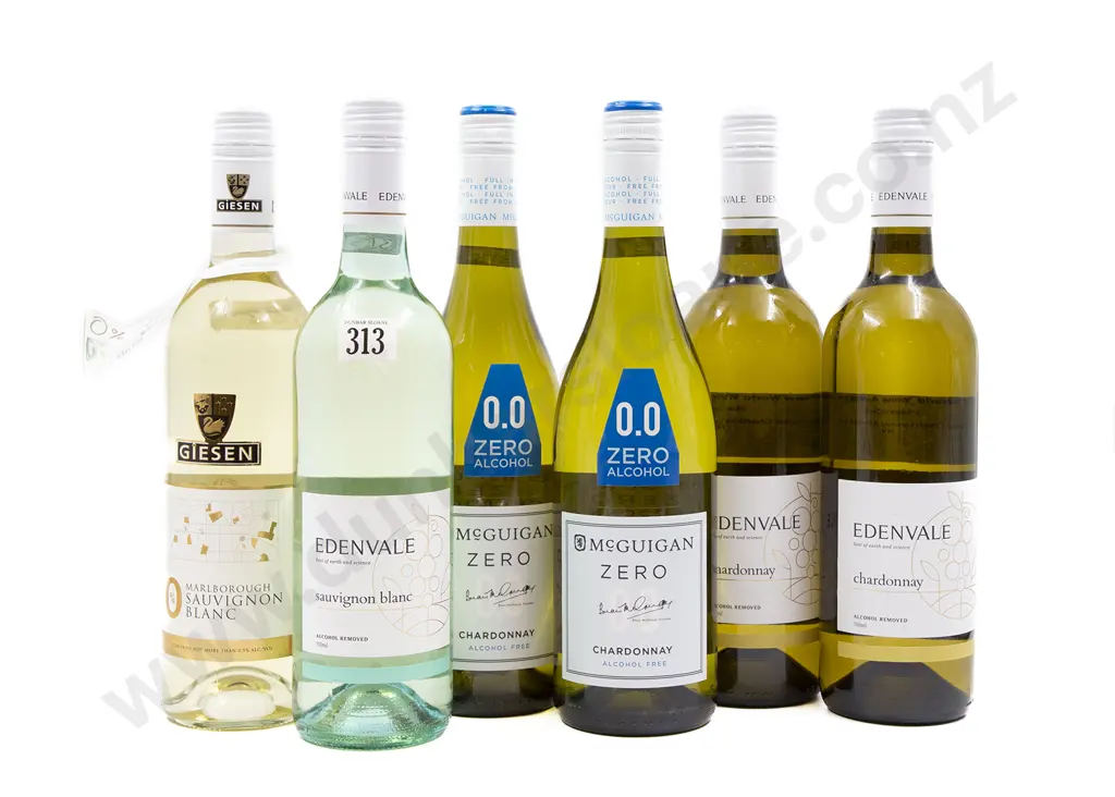Six Bottles of Assorted NZ and Australian Zero Alcohol Mainly Chardonnay Image 1++