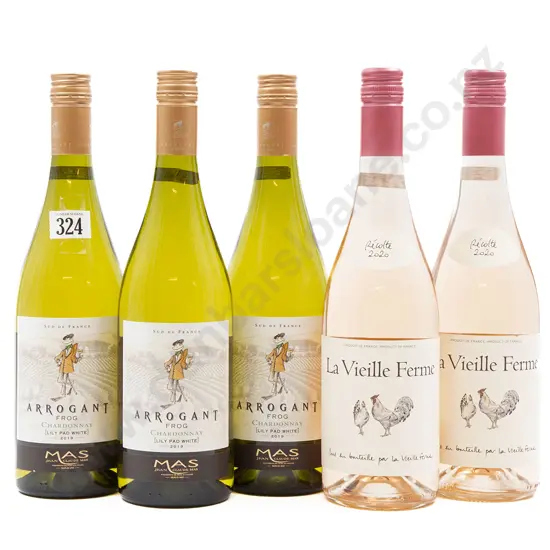 Five Bottles of Assorted French Rosé and Chardonnay