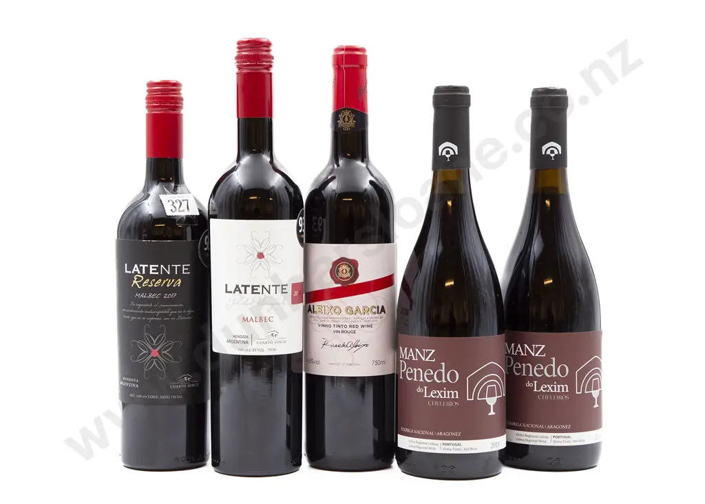 Five Bottles of Assorted Portuguese and Argentinian Red Wine Image 1++