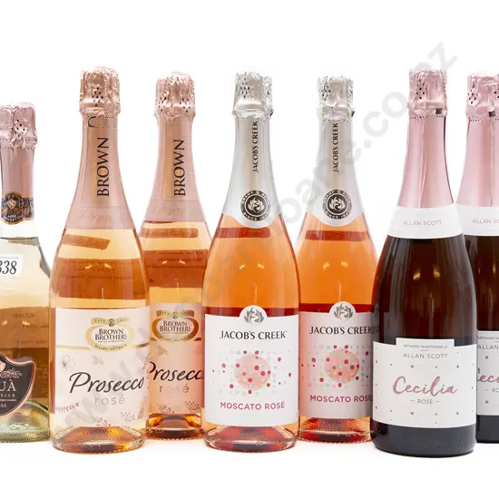 Seven Bottles of Assorted Sparkling Rosé