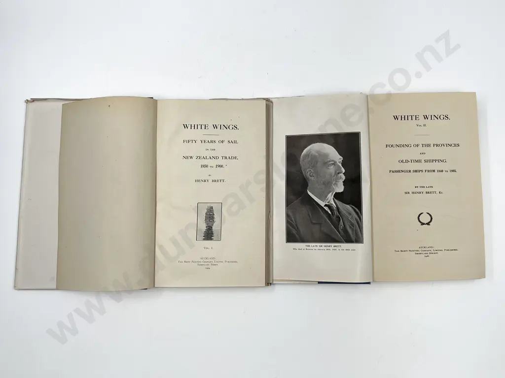 Brett, Henry, White Wings, Fifty Years Of Sail in the New Zealand Trade 1850 to 1900  (2 Volumes) Image 1++