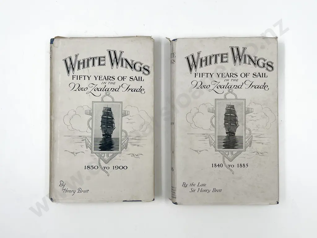 Brett, Henry, White Wings, Fifty Years Of Sail in the New Zealand Trade 1850 to 1900  (2 Volumes) Image 1++