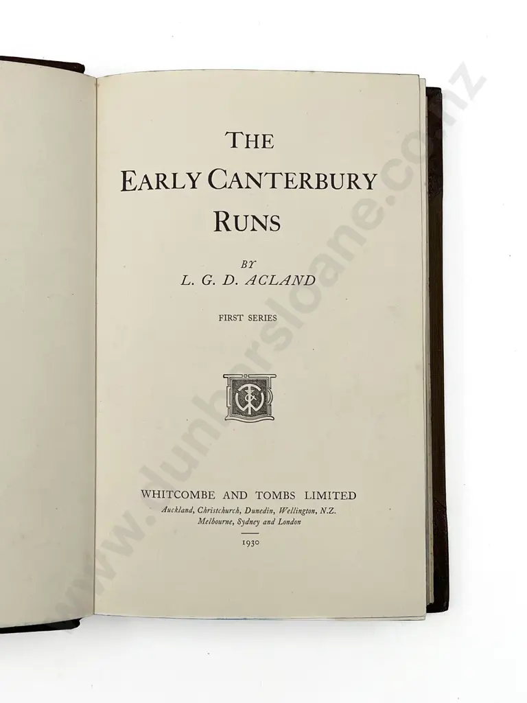Acland L. G. D - The Early Canterbury Runs Image 1++