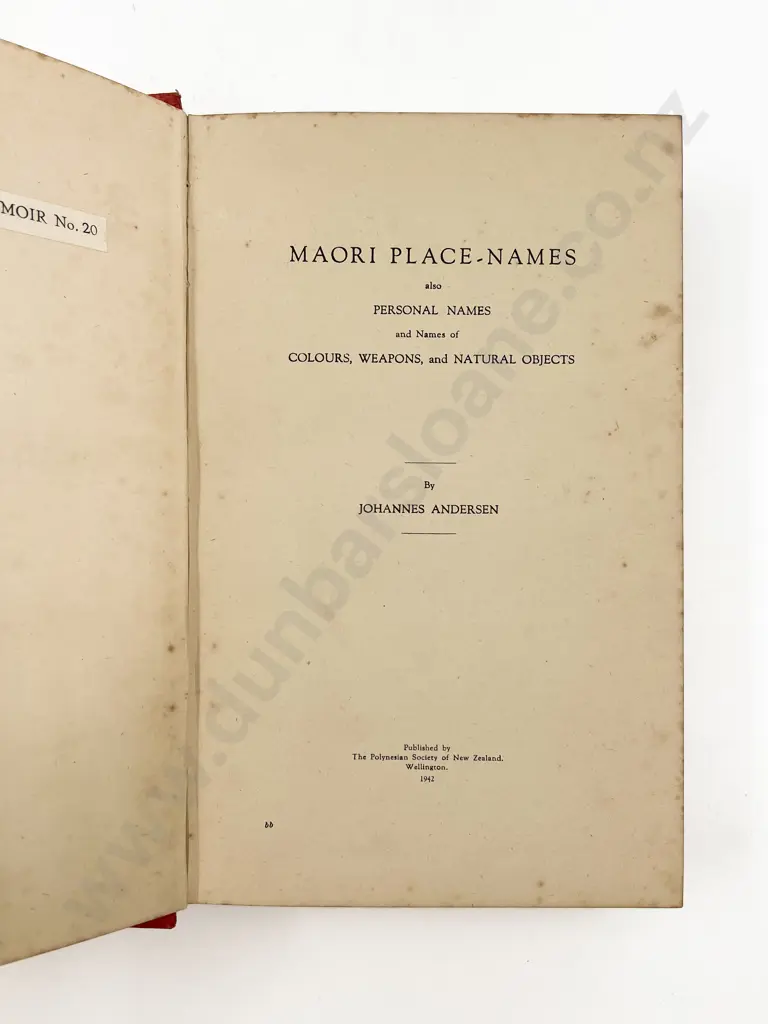 Andersen Johannes - Maori Place-Names Image 1++
