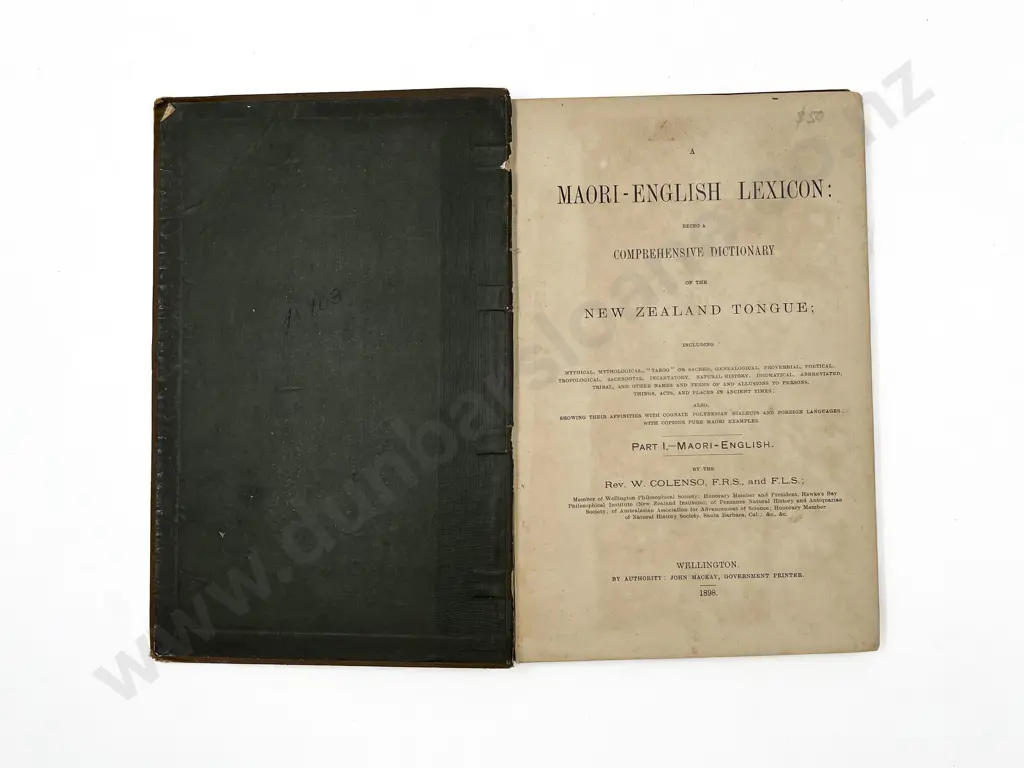Colenso Rev W - A Maori-English Lexicon Image 1++