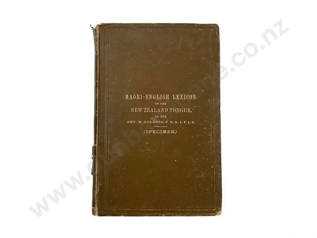 Colenso Rev W - A Maori-English Lexicon Image 1++