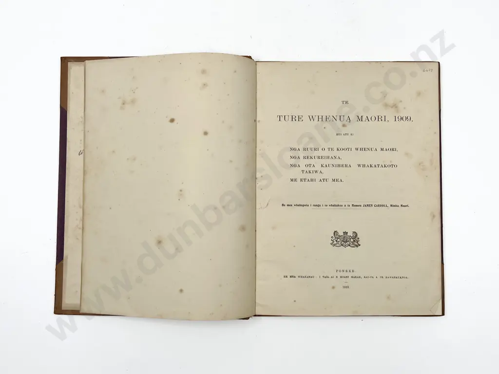 (-) Te Ture Whenua Maori 1909 Image 1++