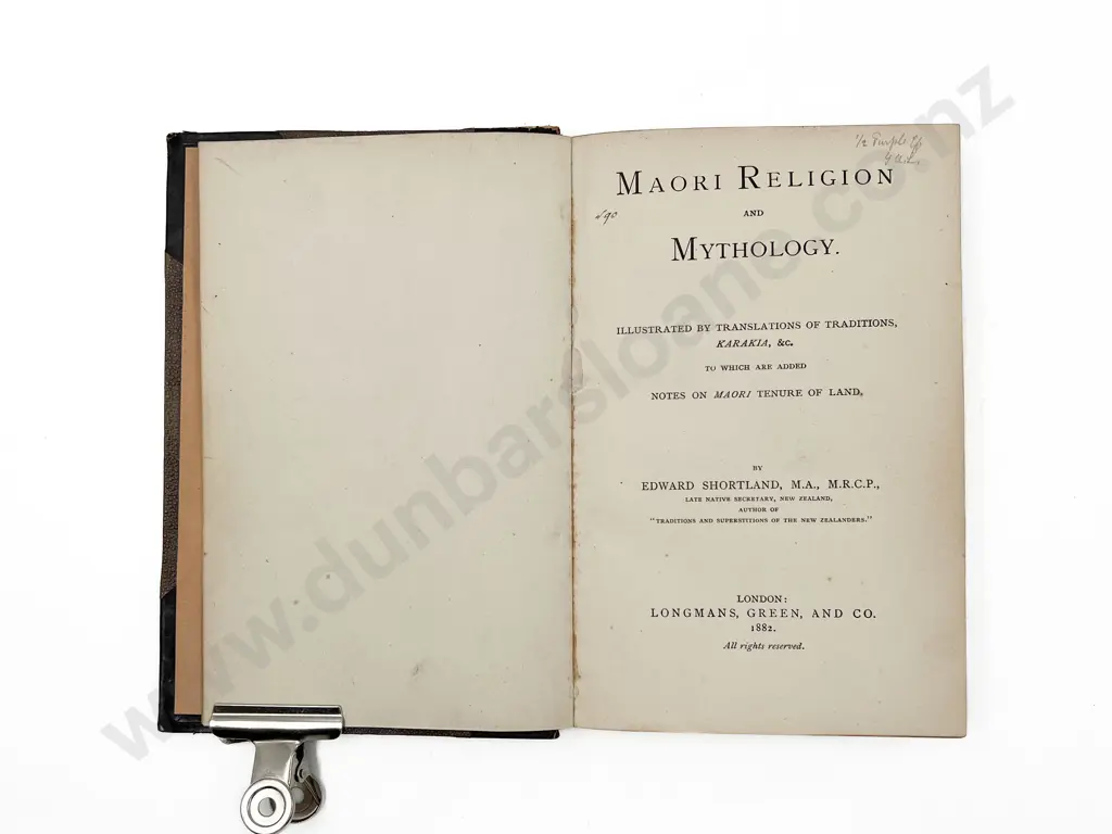 Shortland Edward - Maori Religion and Mythology Image 1++
