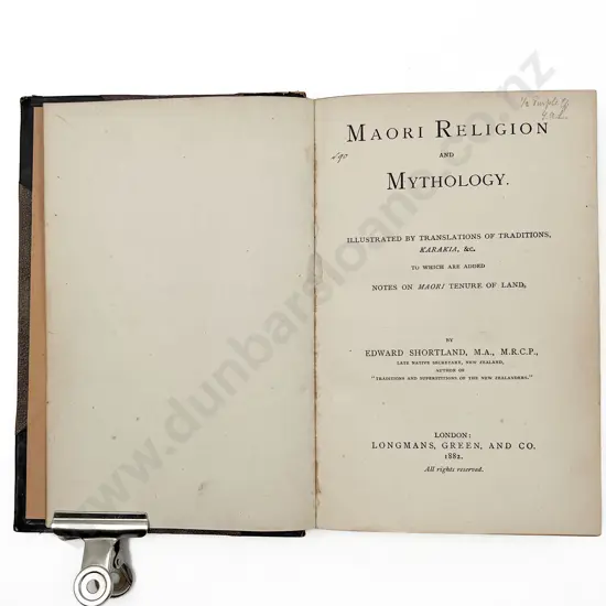Shortland Edward - Maori Religion and Mythology