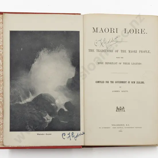 Charles Frederick Goldies Personal Copy Of Maori Lore