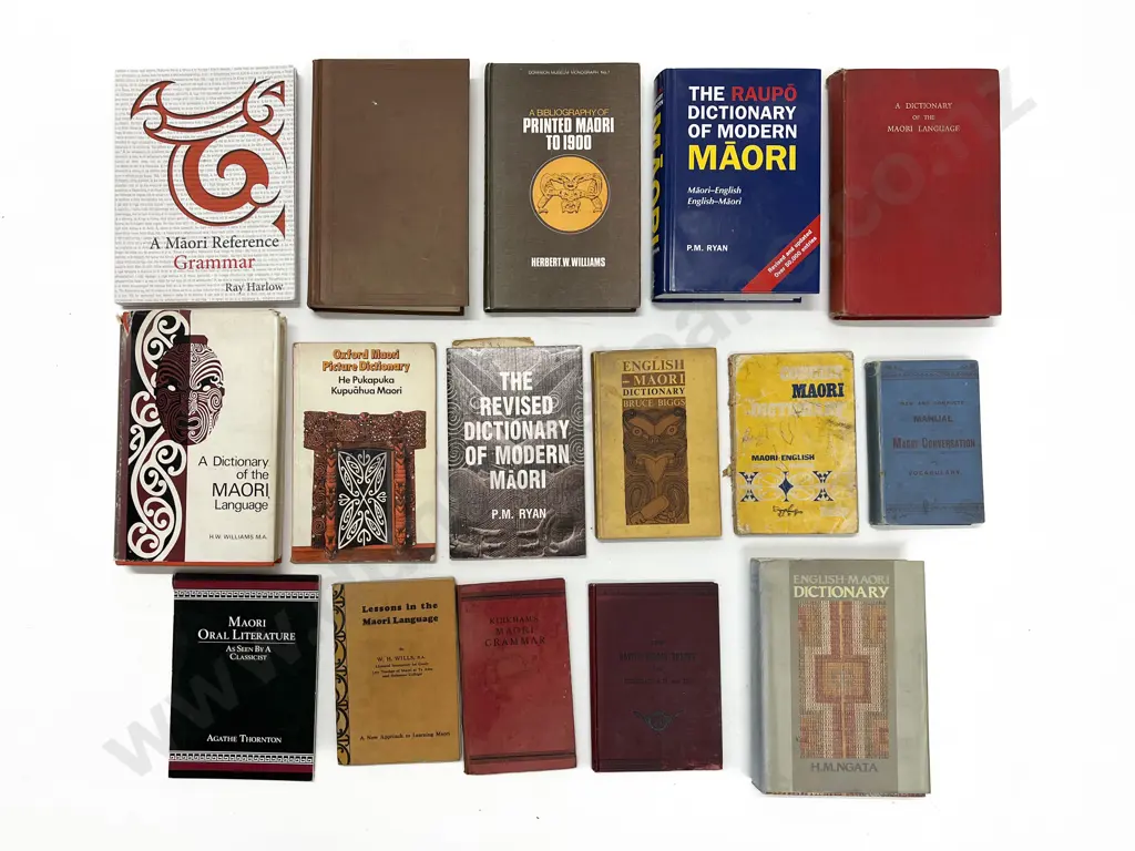 Fifteen Maori Dictionaries & Grammar Volumes Image 1++