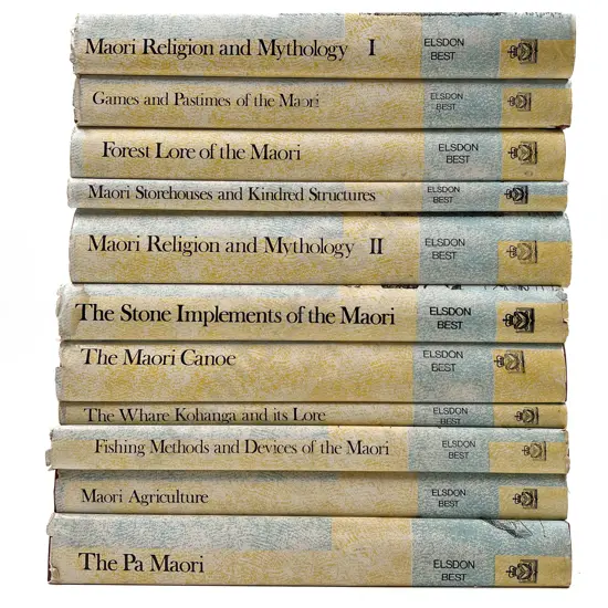 Eleven Elsdon Best Maori Reference Books