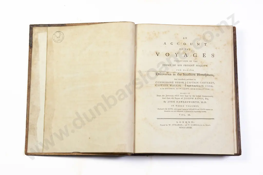 Hawkesworth John - Cook's First Voyage (3 Volumes) Image 1++