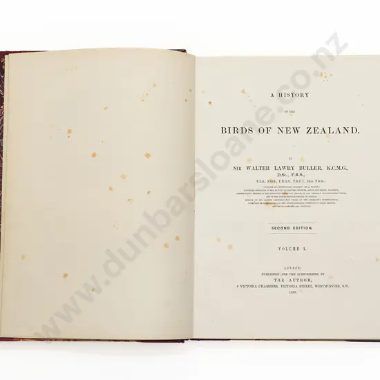 Buller Sir Walter Lawry - A History of the Birds of New Zealand (2 Volumes)
