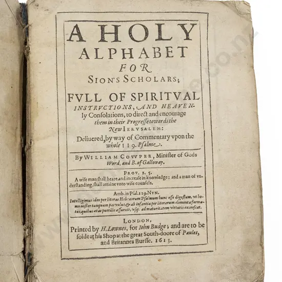 Cowper William - A Holy Alphabet For Sion's Scholars