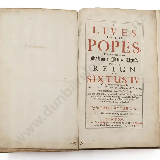 Sir Paul Rycaut - The Lives Of The Popes